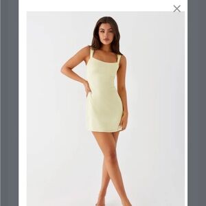 Yellow Sleeveless Satin Mini Dress